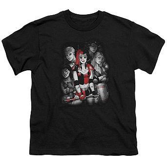 Batman Bad Gals Bw Short Sleeve Youth T-shirt