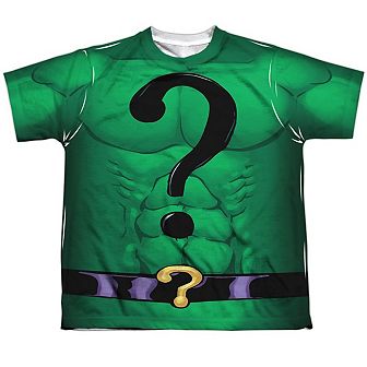 Batman Riddler Uniform Short Sleeve Youth Poly Crew T-shirt