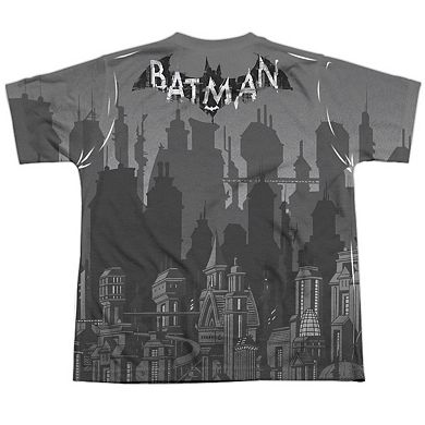 Batman Grey Race Short Sleeve Youth Poly Crew T-shirt
