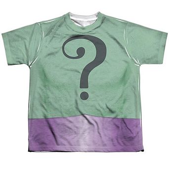 Batman Classic Tv Riddler Uniform Short Sleeve Youth Poly Crew T-shirt