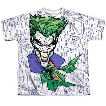 Batman Laugh Clown Laugh Short Sleeve Youth Poly Crew T-shirt
