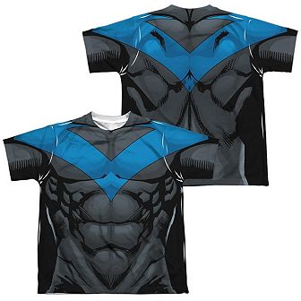 Batman Nightwing Blue Uniform Short Sleeve Youth Poly Crew T-shirt