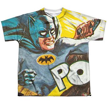 Batman Classic Tv On The Chin Short Sleeve Youth Poly Crew T-shirt