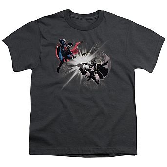 Batman V Superman Fight Burst Short Sleeve Youth T-shirt