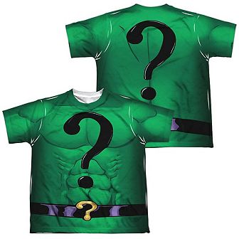 Batman Riddler Uniform Short Sleeve Youth Poly Crew T-shirt