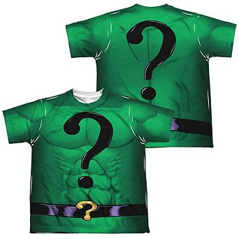 Batman Riddler Uniform Short Sleeve Youth Poly Crew T-shirt