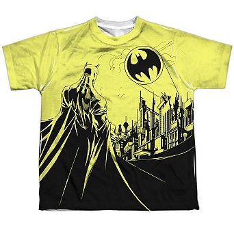 Batman Bat Signal Short Sleeve Youth Poly Crew T-shirt