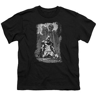 Batman Sketchy Shadows Short Sleeve Youth T-shirt