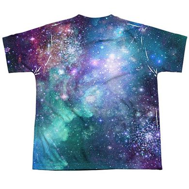Batman Galaxy Symbol Short Sleeve Youth Poly Crew T-shirt
