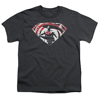 Batman V Superman Super Splatter Logo Short Sleeve Youth T-shirt