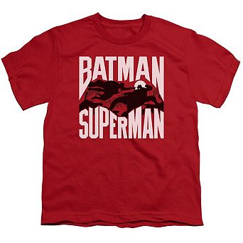Batman V Superman Silhouette Fight Short Sleeve Youth T-shirt