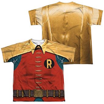 Batman Classic Tv Robin Costume Short Sleeve Youth Poly Crew T-shirt