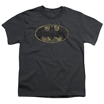 Batman Tattered Logo Short Sleeve Youth T-shirt