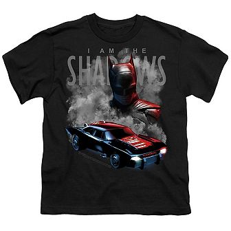 The Batman (2022) Batman And Batmobile Short Sleeve Youth T-shirt
