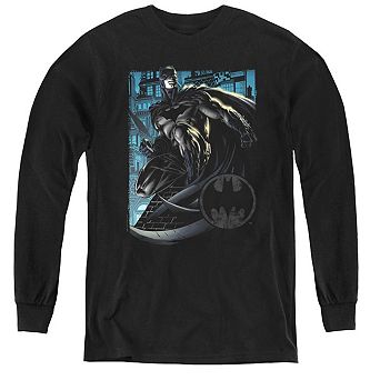 Batman Knight Falls In Gotham Youth Long Sleeve T-shirt