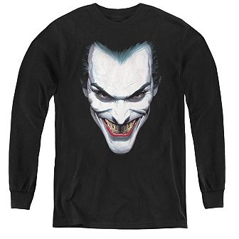 Batman Joker Portrait Youth Long Sleeve T-shirt
