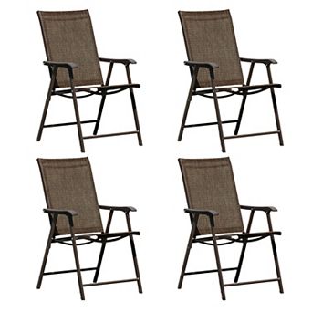 Aoodor Folding Patio Chairs - Set Of 4, Ideal For Patio And Outdoor Use