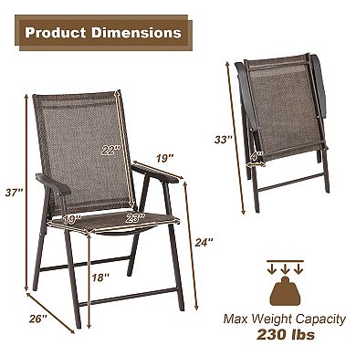 Aoodor Folding Patio Chairs - Set Of 4, Ideal For Patio And Outdoor Use