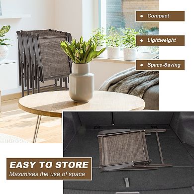 Aoodor Folding Patio Chairs - Set Of 4, Ideal For Patio And Outdoor Use