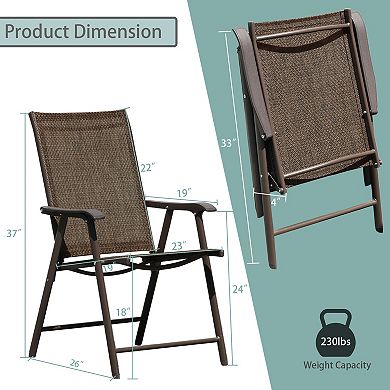 Aoodor Folding Patio Chairs - Set Of 4, Ideal For Patio And Outdoor Use