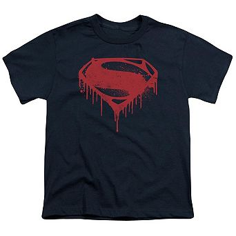 Batman V Superman Splattered Short Sleeve Youth T-shirt