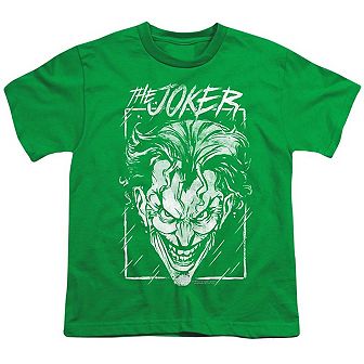Batman Joker Storm On Green Short Sleeve Youth T-shirt