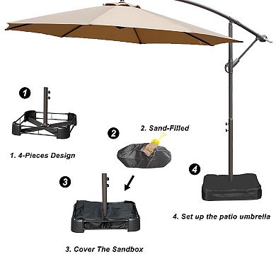 Aoodor Offset Patio Umbrella 10‘ Cantilever Hanging Market Umbrella