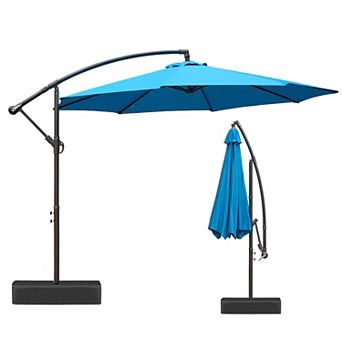 Aoodor Offset Patio Umbrella 10' Cantilever Hanging Market Umbrella