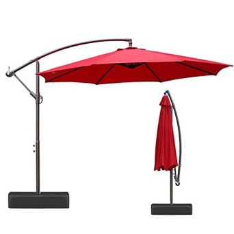Aoodor Offset Patio Umbrella 10' Cantilever Hanging Market Umbrella
