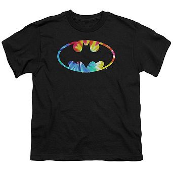 Batman Tie Dye Batman Logo Short Sleeve Youth T-shirt