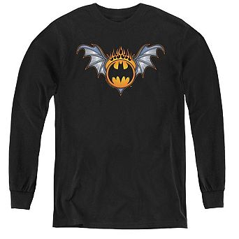 Batman Bat Wings Logo Youth Long Sleeve T-shirt