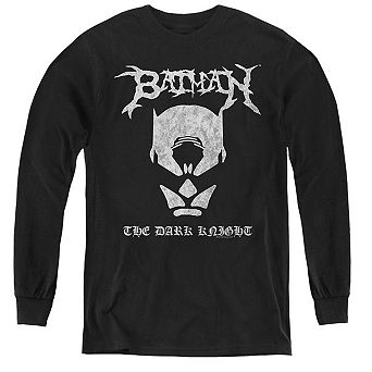 Batman Black Metal Batman Youth Long Sleeve T-shirt