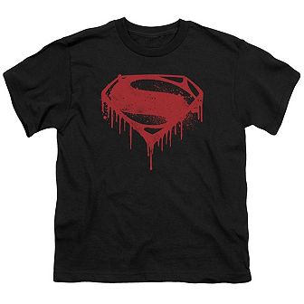 Batman V Superman Splattered Short Sleeve Juvenile T-shirt