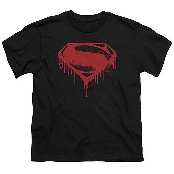 Batman V Superman Splattered Short Sleeve Juvenile T-shirt