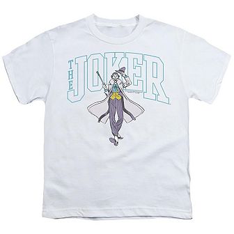 Batman Joker Varsity On White Short Sleeve Youth T-shirt