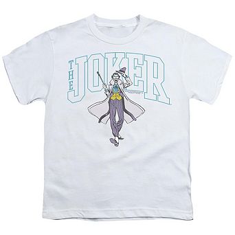 Batman Joker Varsity On White Short Sleeve Youth T-shirt