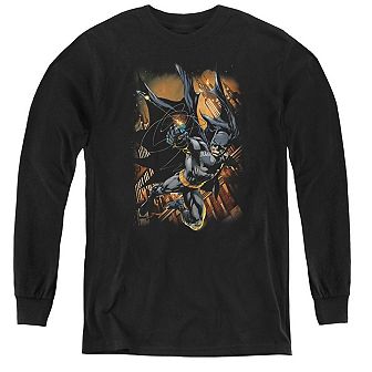 Batman Grapple Fire Youth Long Sleeve T-shirt