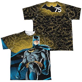 Batman 75 Glow Short Sleeve Youth Poly Crew T-shirt