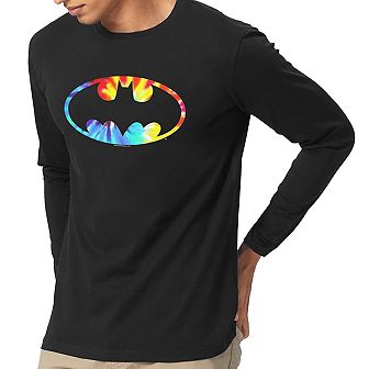 Batman Tie Dye Batman Logo Youth Long Sleeve T-shirt