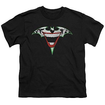 Batman Joker Bat Logo Short Sleeve Youth T-shirt