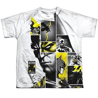 Batman Panels Short Sleeve Youth Poly Crew T-shirt