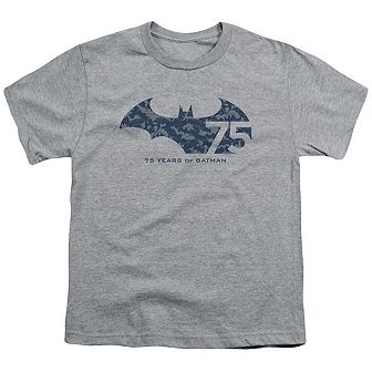 Batman 75 Year Collage Short Sleeve Youth T-shirt