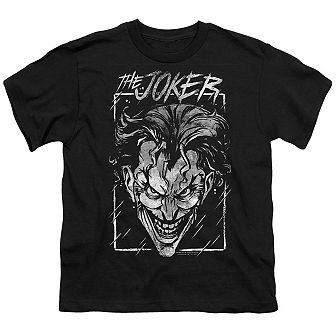 Batman Joker Storm On Black Short Sleeve Youth T-shirt