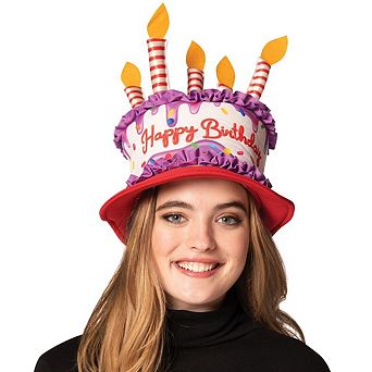 Purple And Red Birthday Cake Hat Costume, Adult One Size