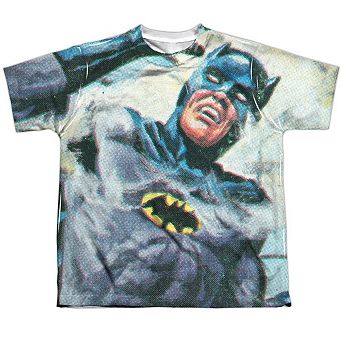 Batman Classic Tv Foliage Short Sleeve Youth Poly Crew T-shirt