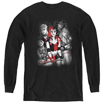 Batman Bad Gals Bw Youth Long Sleeve T-shirt