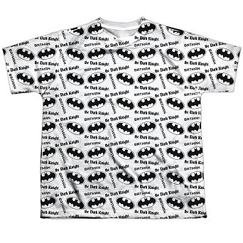Batman Repeat Dark Knight Short Sleeve Youth Poly Crew T-shirt