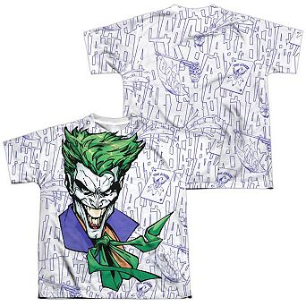 Batman Laugh Clown Laugh Short Sleeve Youth Poly Crew T-shirt