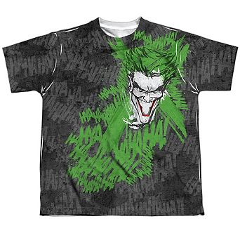 Batman Whats So Funny Short Sleeve Youth Poly Crew T-shirt