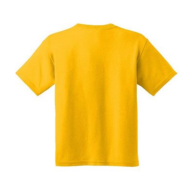 Batman Vintage Bat Logo On Gold Short Sleeve Youth T-shirt